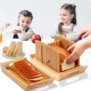 Commercial Bread Slicer With Crumb Tray Bamboo Loaf Cutter China Manufacturer