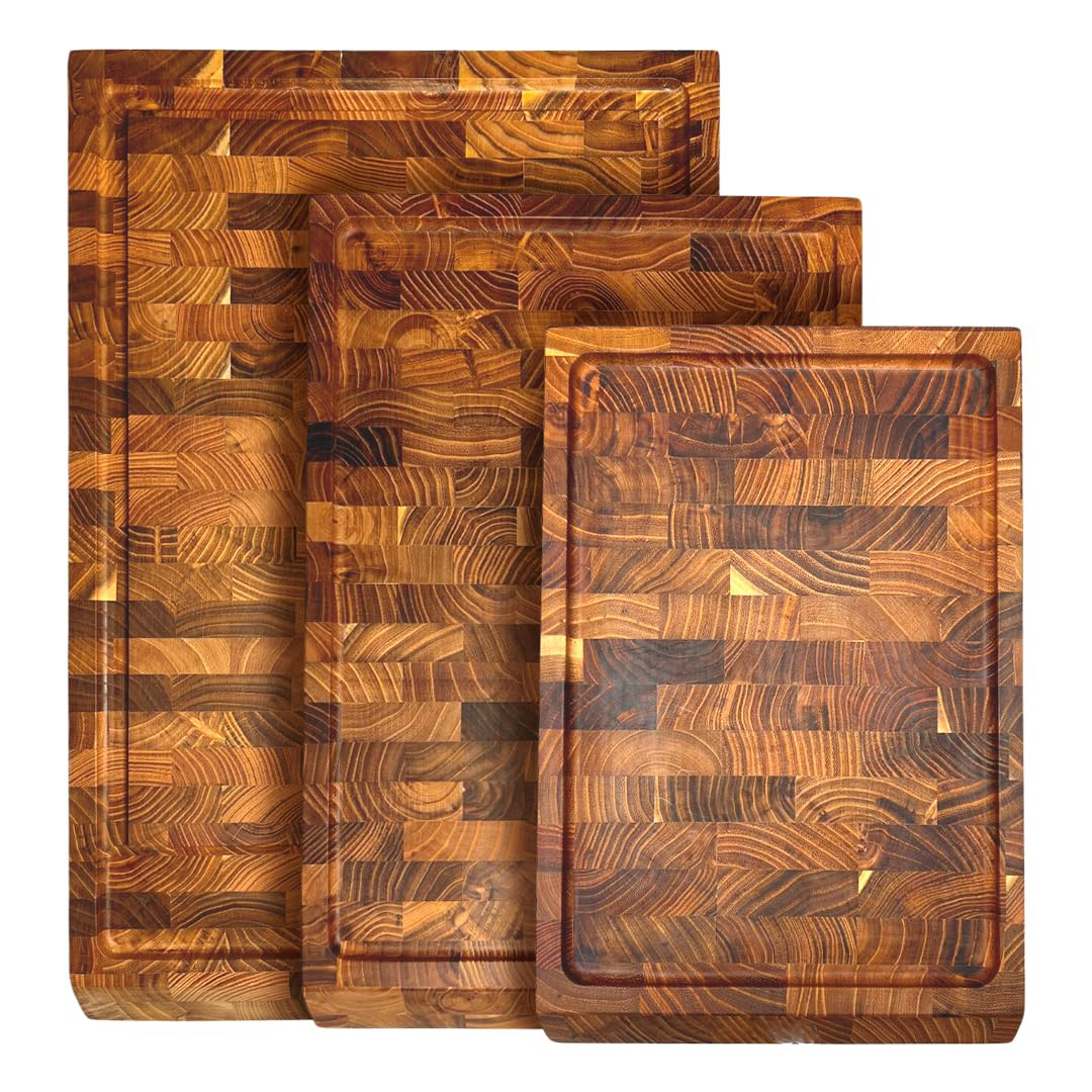 Teak Wood Cutting Board Serving Tray Kitchen Chopping Board Set China Custom Factory - Image 2