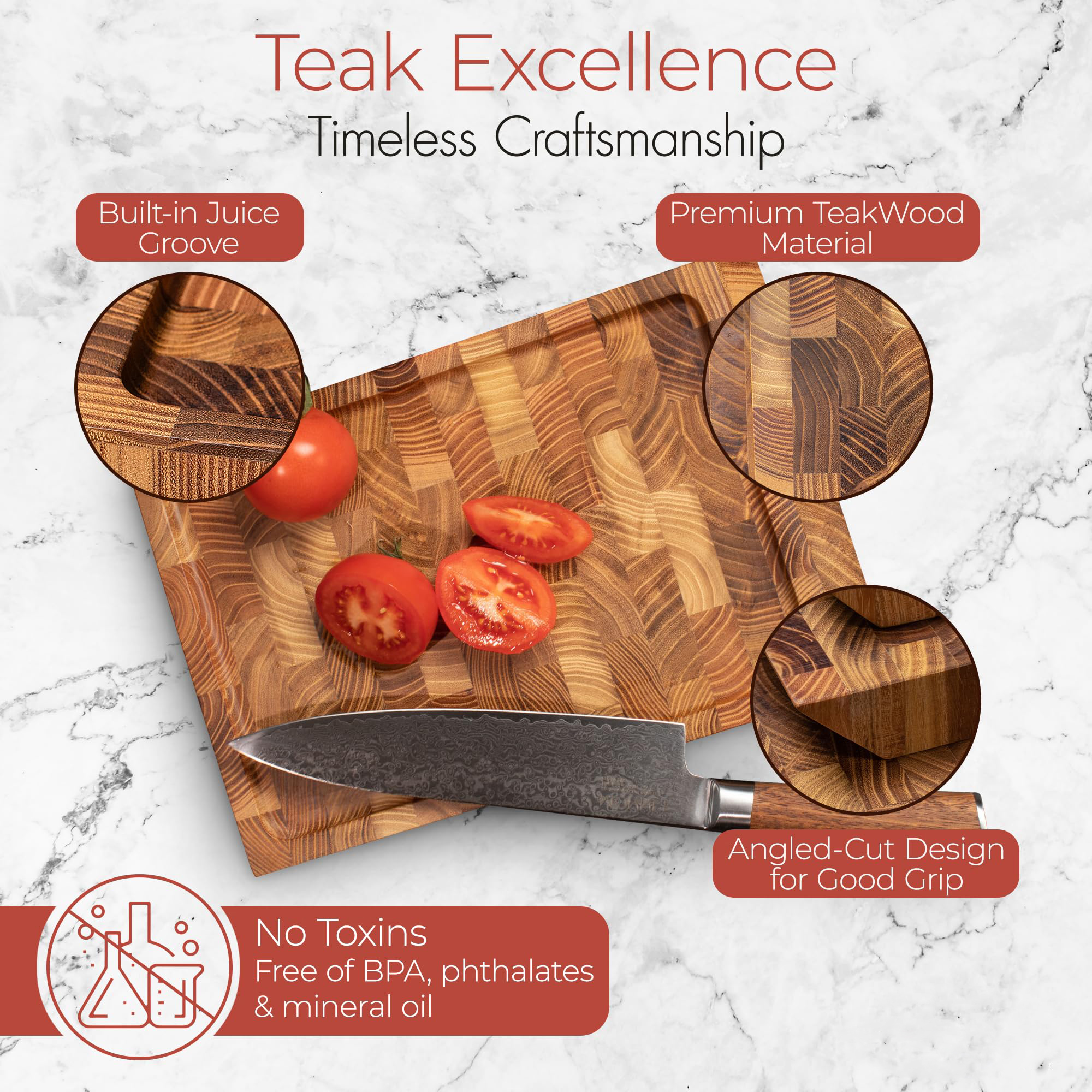 Teak Wood Cutting Board Serving Tray Kitchen Chopping Board Set China Custom Factory - Image 3