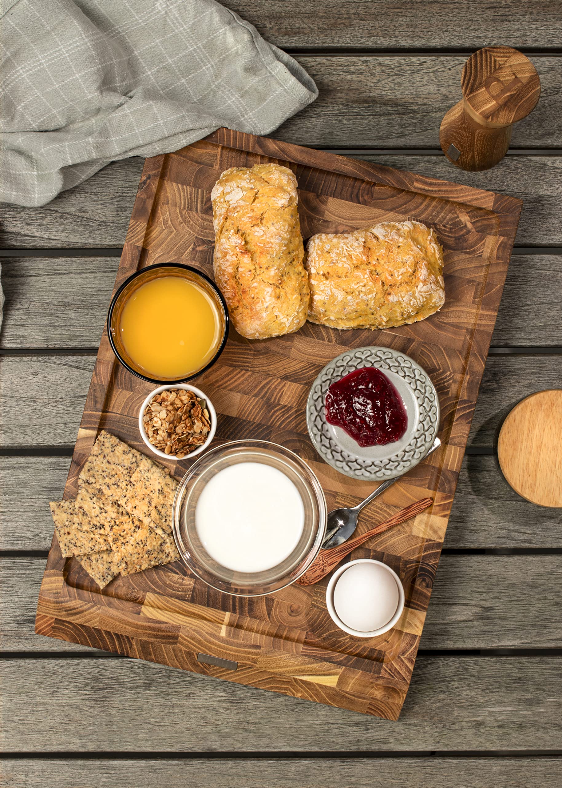 Teak Wood Cutting Board Serving Tray Kitchen Chopping Board Set China Custom Factory - Image 4