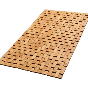 Bamboo Non-Slip Indoor Or Outdoor Shower Mat Bamboo Waterproof Foldable Bath Mat For Shower