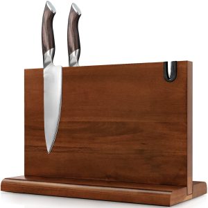 Double Side Magnetic Knife Holder Rack with Sharpener  Magnetic Knife Storage Stand China Custom Factory