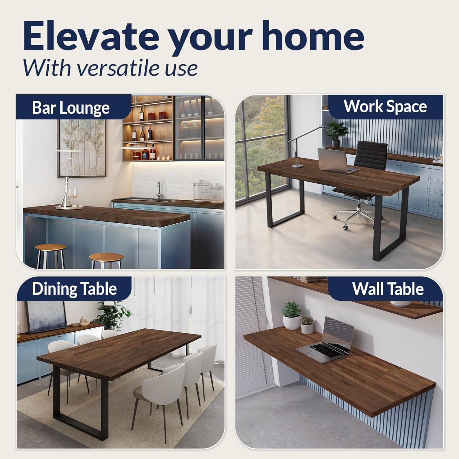 Dark Walnut Stained Acacia Butcher Block Table Top China Manufacturer Supplier - Image 6