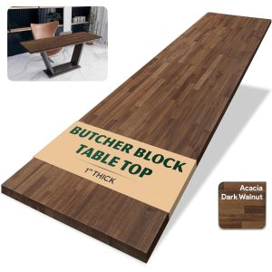 Dark Walnut Stained Acacia Butcher Block Table Top China Manufacturer Supplier