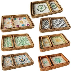 Rattan Shell Colorful Storage Tray China Factory