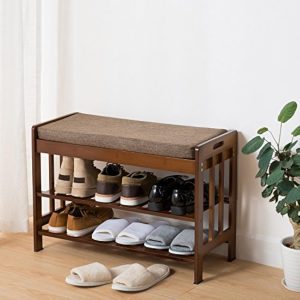 China Factory Direct Supplier Natural Bamboo Shoe Rack Entryway Shoe Storage Household Shelf Shoe Bench