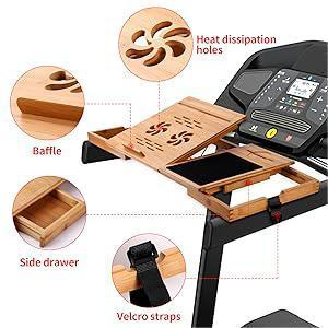 China Factory Direct Supplier Bamboo Treadmill Laptop Stand Detachable Treadmill Desk Attachment Bamboo Walking Laptop Stand
