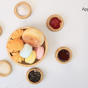 China Manufacturer Bamboo Mini Snack Bowls Set Bamboo Sauce Dish Dipping Bowls