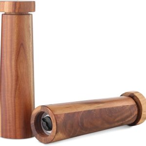 China Factory Direct Supplier Wood Salt and Pepper Mill Set Adjustable Wooden Salt and Pepper Grinder Mill Acacia Wood Salt and Pepper Grinders Shakers