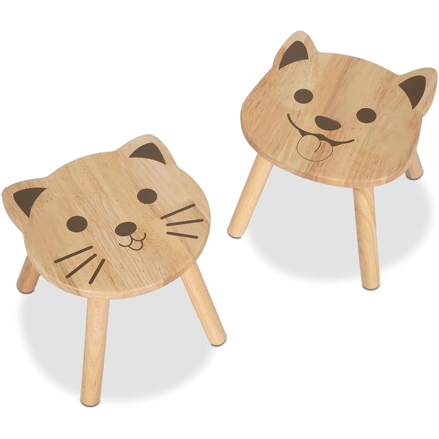 Rubberwood Animal Chairs Sitting Stool Kids Furniture Wood Products Supplier - Image 6