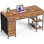 Small Vintage Modern Writing PC Desk with 4 Fabric Drawers Storage Shelves Wood Products Supplier - Image 6