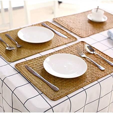 4 Pack Rectangular Woven Placemats Natural Seagrass Place Mats 17" x 12" China Supplier