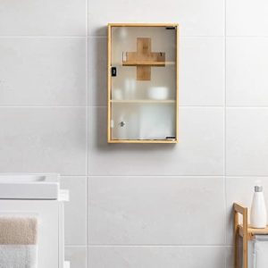 Lockable Bamboo Medicine Cabinet Wall Mounted Lockable Wall Mounted First Aid Box Bamboo Products Manufacturer