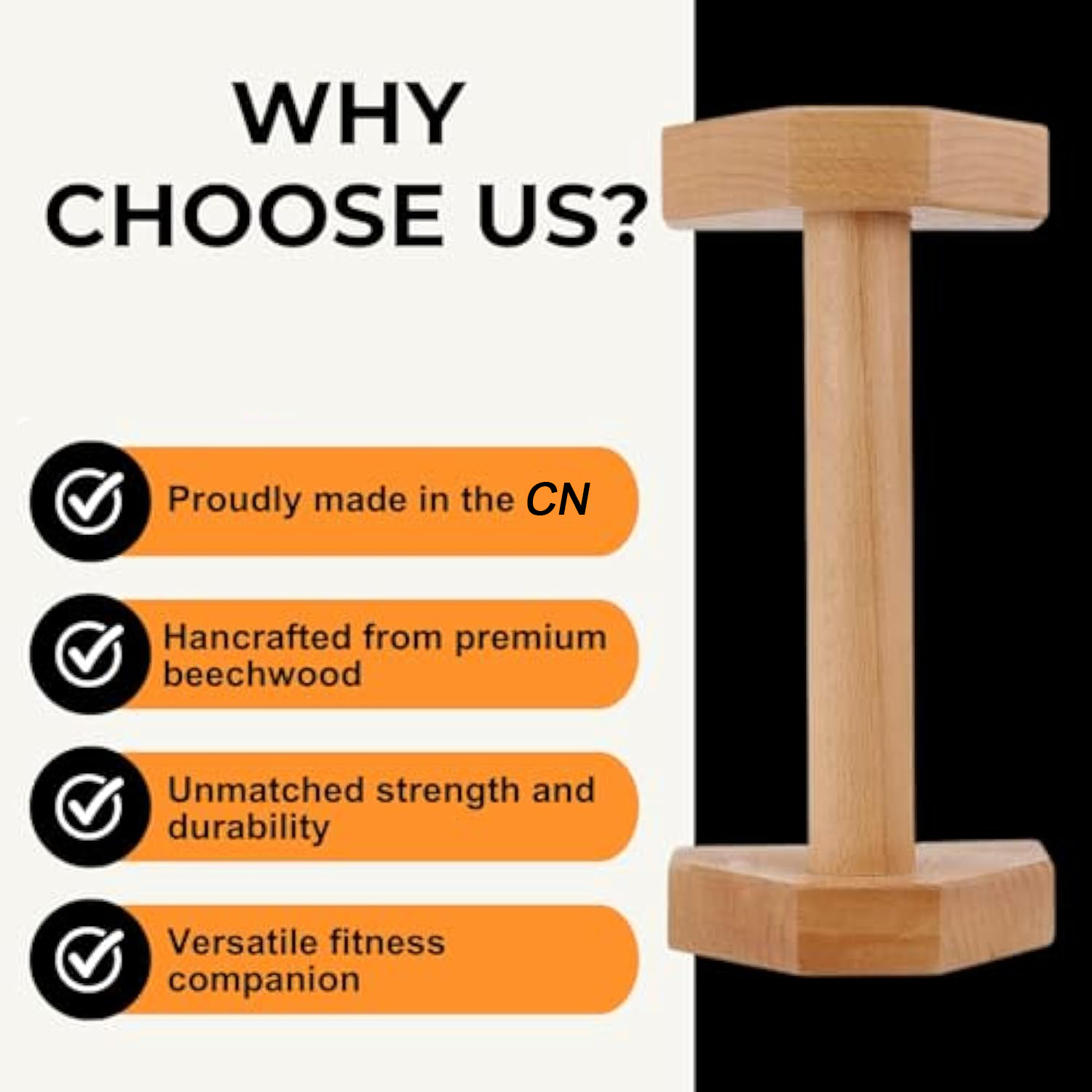 Beech Wood Parallettes Push Up Bars Wrists-Joint Supportive Push Up Stands Bamboo Wooden Products Manufacturer - Image 3