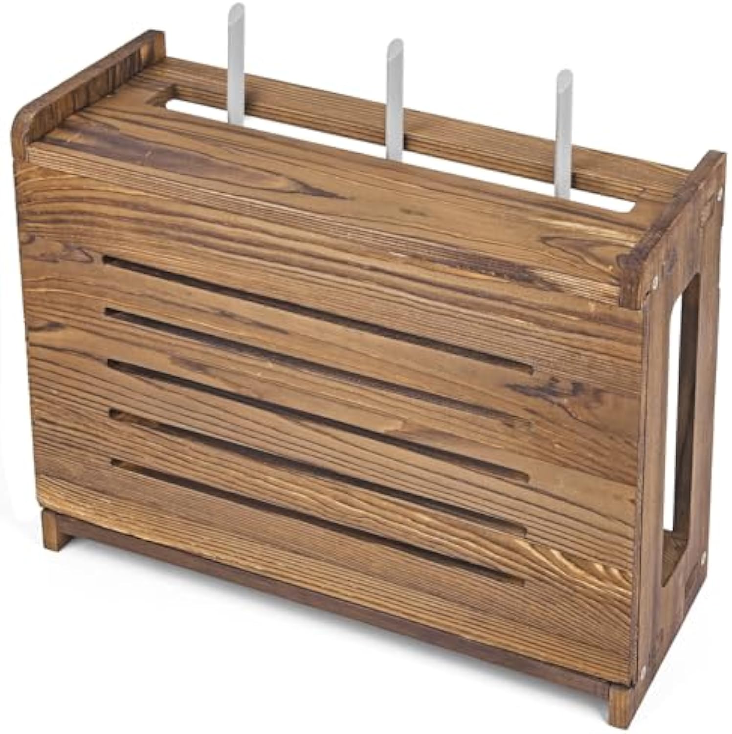 Wooden Router Shelf Wall Mount Storage Box Modem Cable Router Cover Organized Power Strip Cable Management Hider Rack Need Assembly Bamboo Wooden Products Manufacturer - Image 7