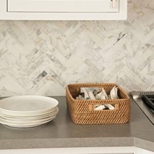 Laguna Rattan Shelf and Basket Wicker Storage Basket Organization Decorative Box with Cut-Out Handles Bamboo Wooden Products Manufacturer