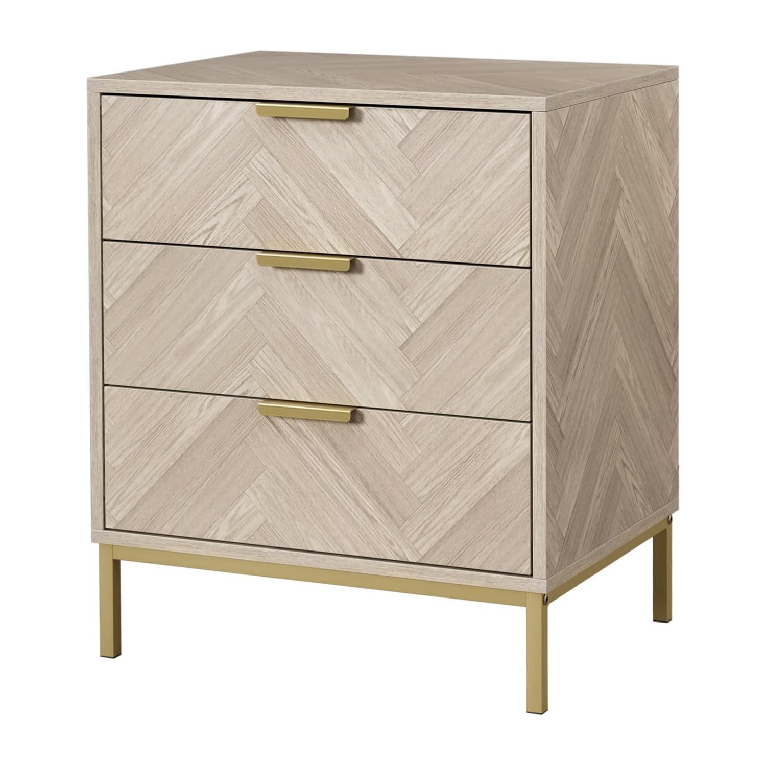 3 Drawer Nightstand Space Saving End Table for Bedroom Modern Bedside Table