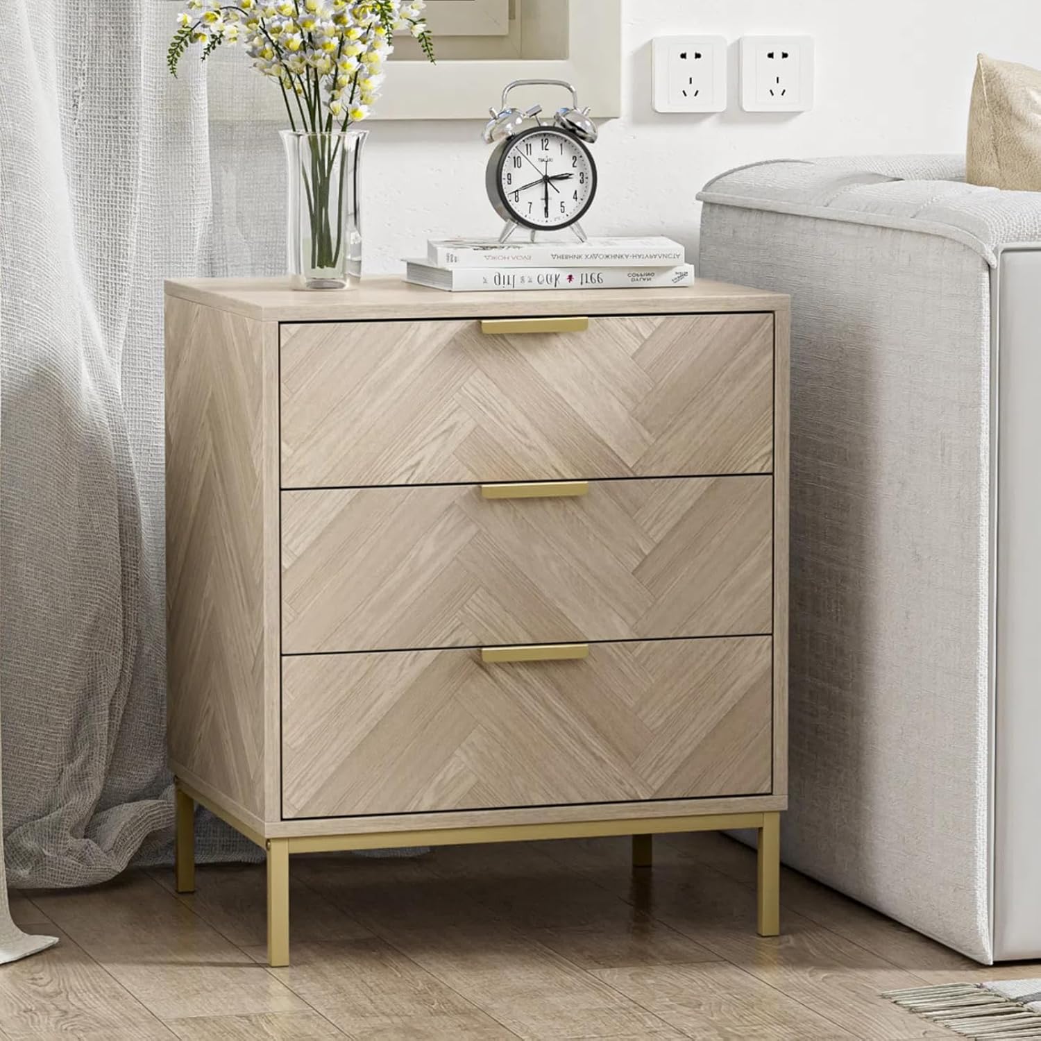 3 Drawer Nightstand Space Saving End Table for Bedroom Modern Bedside Table - Image 6