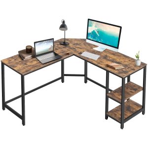Corner Writing Desk with Storage Cabinet Study for Workstation Studying L Shaped Computer Desk for Home Office