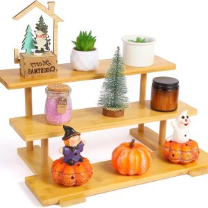 3 and 4 Tier Bamboo Display Rack Perfume and Cosmetic Organizer Multipurpose Storage Shelf for Bathroom Kitchen Counter Vanity or Dessert Stand China Products Manufacturer