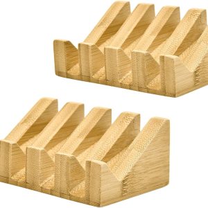 2PCS Bamboo Soap Dish Self Draining Wooden Soap Holder with Waterproof Coating and Anti-Slip Feet Eco-Friendly Bar Soap Saver for Bathroom and Kitchen China Products Manufacturer