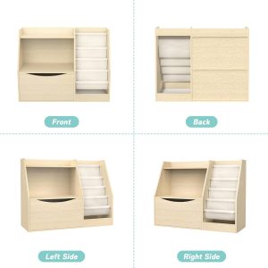 Kids 2 Tier Bookshelf Book Storage 4 Sling Toddler Bookshelf for Toddler Book Organization China Factory