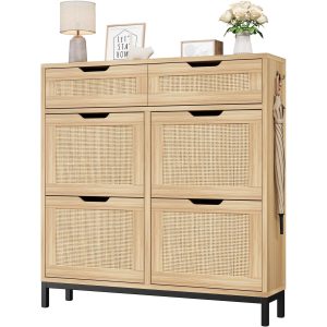 Entryway Shoe Cabinet with Doors Dustproof Adjustable Shelves Ideal for Sneakers Boots Storage Doors Multi Layer Shoe Storage China Factory