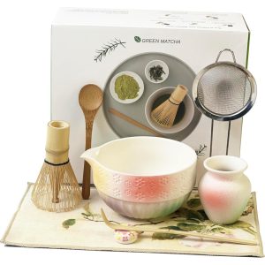 Matcha Whisk Set with Ceramic Bowl Scoop Spoon Filter Whisk China Factory