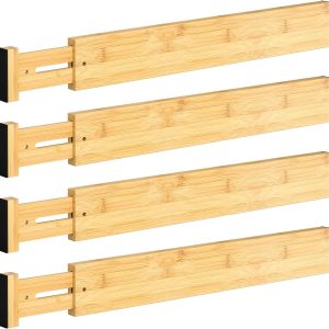 Adjustable Bamboo Drawer Dividers Organizers Durable Structure Fits Most Drawer Sizes China Factory