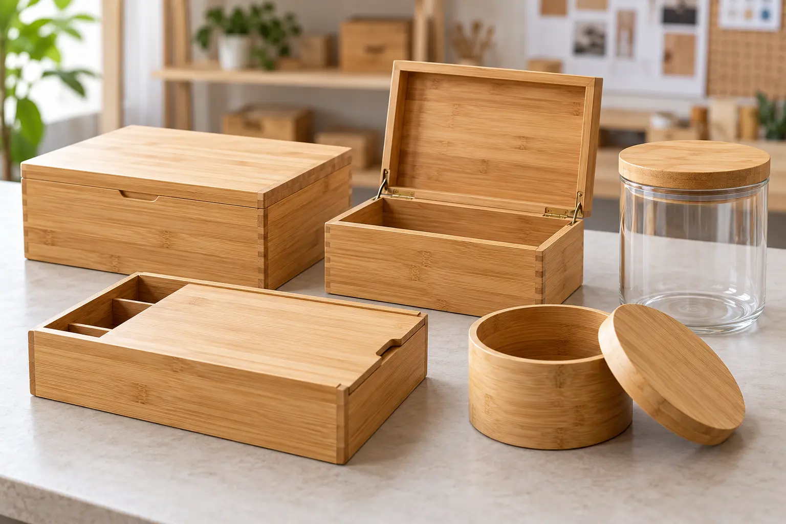 bamboo boxes containers wholesale custom range